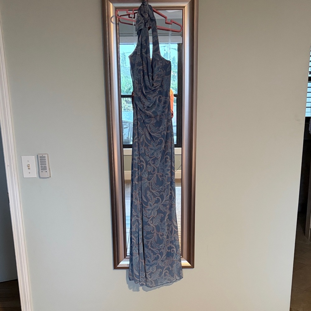 See You Monday Blue and Pink Halter Dress